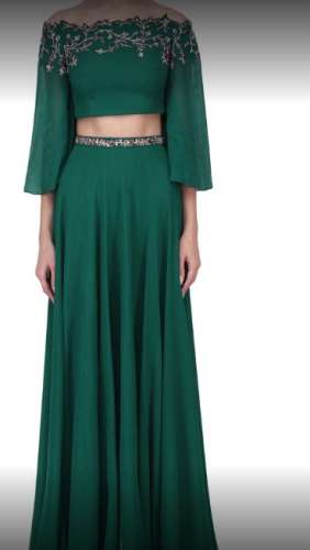 Exclusive Designer Crop Top Lehenga by Adil Hussain The Designer Studio