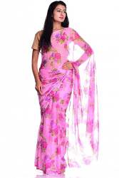 Buy Pink Printed Saree By kastiel Brand