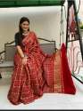 Ajrakh Checks Design Saree