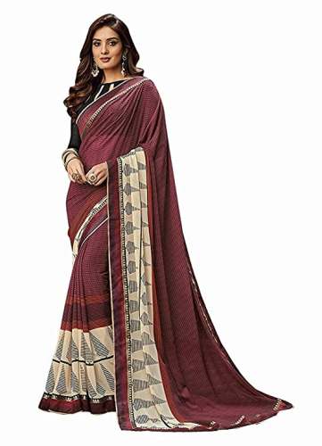 Buy Maroon Georgette Saree By Vishal Prints by Vishal Prints