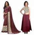 Buy Maroon Georgette Saree By Vishal Prints thumb 1