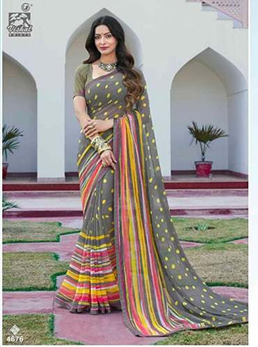 Buy Trendy Georgette Printed Sari By Vishal Prints by Vishal Prints