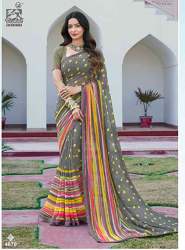 Buy Trendy Georgette Printed Sari By Vishal Prints