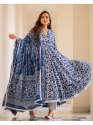 Indigo Danu Print Blue Ghera Kurti Set  