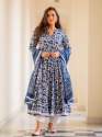 Indigo Danu Print Blue Ghera Kurti Set   thumb 2