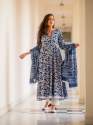 Indigo Danu Print Blue Ghera Kurti Set   thumb 5