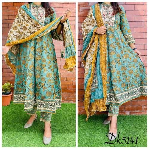 Jaipuri Printed Cotton Anarkali Suit 