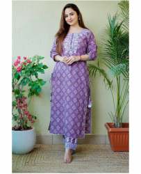 Rayon Embroidered Kurti Pant Set in Surat 