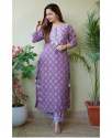 Rayon Embroidered Kurti Pant Set in Surat  thumb 1
