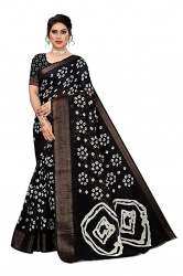 Buy Black Bandhani Printed Saree By SATTVA