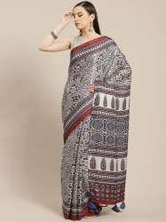 KUBERA FASHION Party Wear Ajrakh Saree
