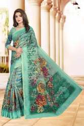 Ladies Linen Digital Printed Silk Saree
