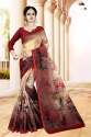 Ladies Linen Digital Printed Silk Saree thumb 3