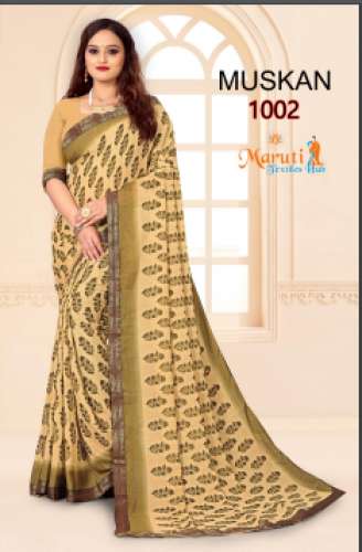 Fancy Synthetic Print Saree by Muskan by Maruti Textile Hub