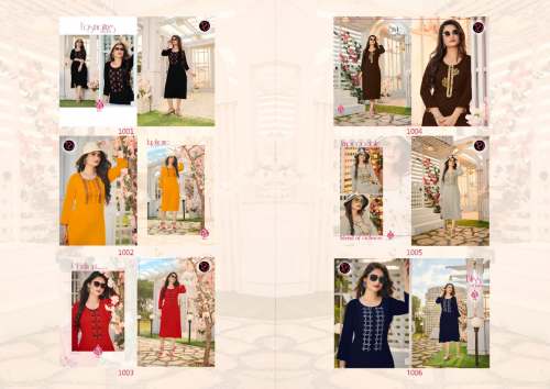 Rayon Embroidered Kurti for Ladies