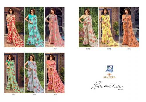 semi-Georgette Digital Print Saree by SAVERA