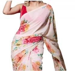 Buy soft georgette saree By Ready to wear Brand