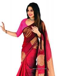 Buy Thanjavur soft silk Ready to wear stitch saree