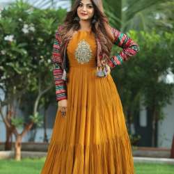  Rayon Long gown with jacket