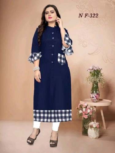 Rayon Plain Kurti for Ladies by Vyn Mart