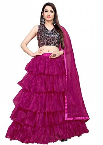 Buy Net Semi-Stitched Lehenga Choli By HAVIYA by Haviya