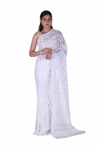 Buy Embroidered Georgette Saree By Rohia by Rohia