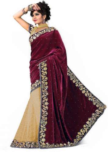 Buy A3 Fashion Embroidered Banarasi Saree