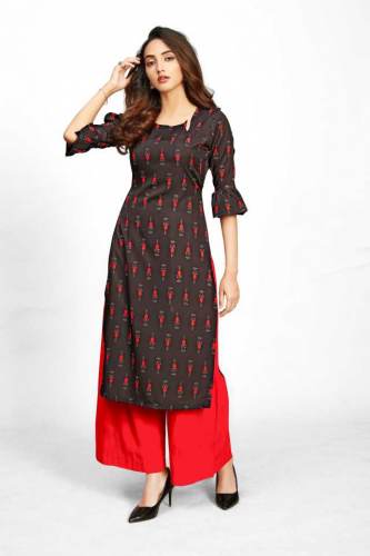 Buy Printed Crepe Straight Kurta By A3 Fashion