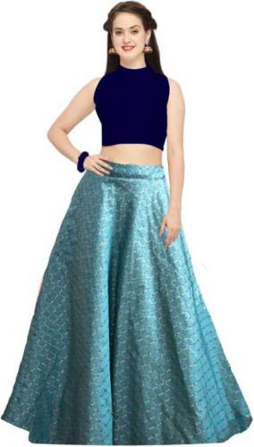 Buy Semi Stitched Crop Top Lehenga By A3 Fashion