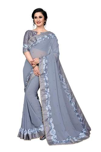 Buy Georgette Sarees By Amrutam Fab by Amrutam Fab