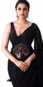 Buy Fashion Basket Georgette Black Saree thumb 1