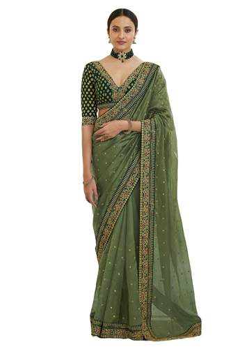 Fashion Basket Georgette Saree For Womens by Fashion Basket