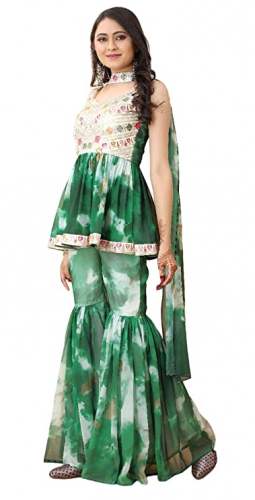 Fashion Basket Georgette Sharara Salwar Suit For Womens