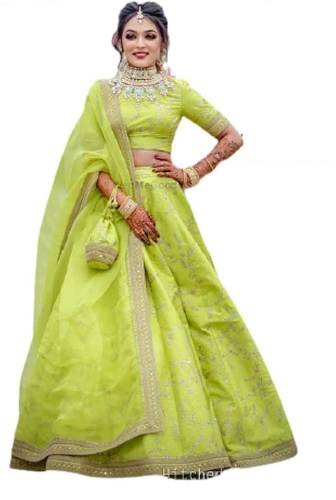 Fashion Basket Silk Green Lehenga Choli 
