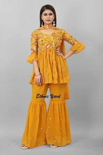 Georgette Sharara Suit For Women by Fashion Basket by Fashion Basket