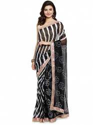 Get Geroo Jaipur Bandhani Chiffon Saree At Retail