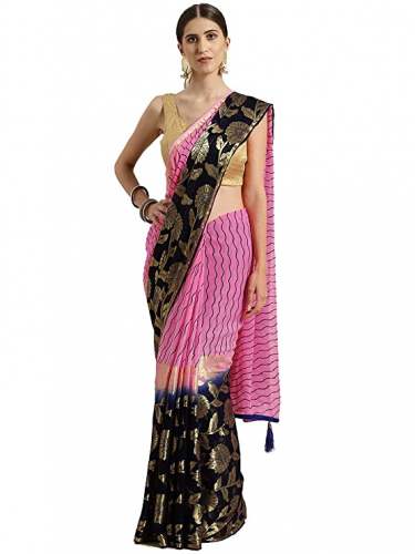 Get GEROO JAIPUR Brand Leheriya Georgette Saree by Geroo Jaipur