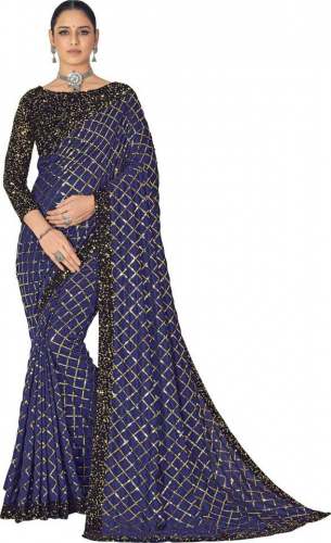 Buy Embroidered Georgette Saree By Granthva Fab  by Granthva Fab