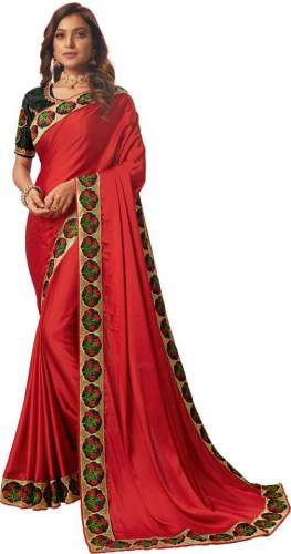 Buy Granthva Fab Silk Blend Saree At Retail Price by Granthva Fab