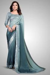Buy Silk Blend Saree By Granthva Fab