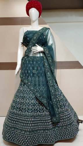 Functional Special Green Embroidered Lehenga
