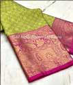 Banarasi Kora Muslin Silk Printed Saree