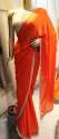 party-wear-plain-orange-saree-with-silver-lace