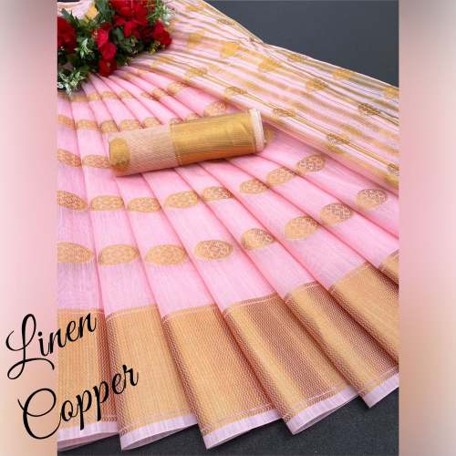 Designer Soft Linen Silk Saree 