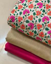 Garments Georgette Embroidered Fabric 