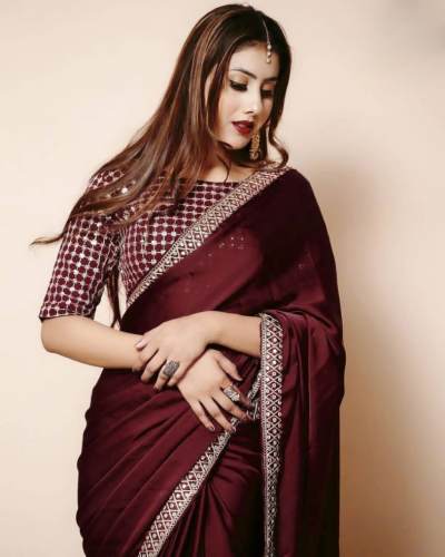 Ladies Stylish vichitra Silk Saree
