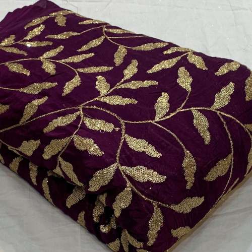Leaf Design Embroidered Fabric 
