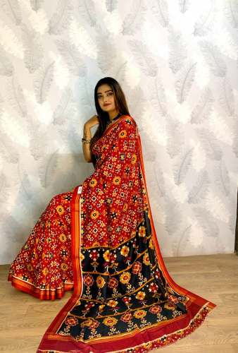 Patola Printed Akarkh Saree by Prahi Fashion