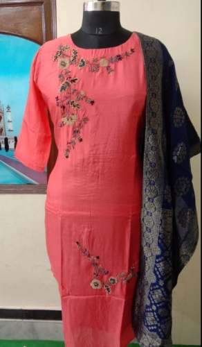 Designer Hand Work Kurti With Dupatta Set by Goofty Fashions