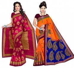 Buy Pure Cotton Saree Combo By KT Brand 